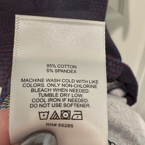 Mens EXPRESS Navy Red Patterned Shirt Size XL - Picture 8 of 9